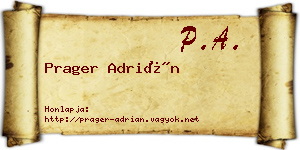 Prager Adrián névjegykártya